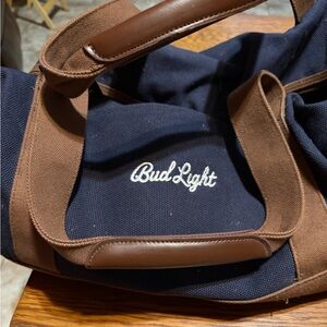 Bud Light Navy & Brown Women's/Men’s casual Satchel by Satchel’s of New York.